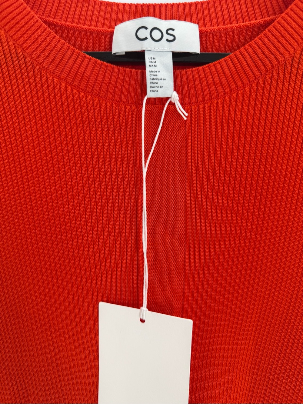 Cos Ribbed Knit Tank Top In Orange Red - Picture 5 of 7